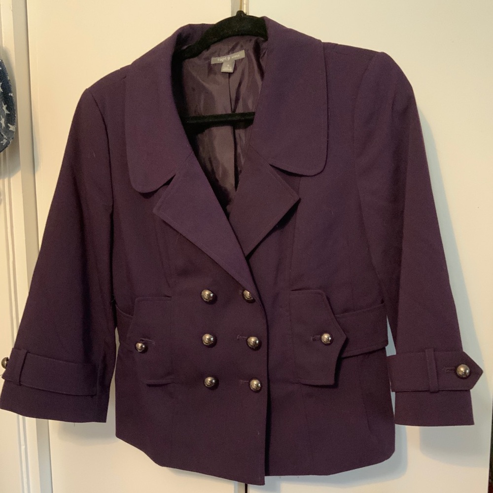 Apt. 9 Women's Deep Purple Double-Breasted Blazer